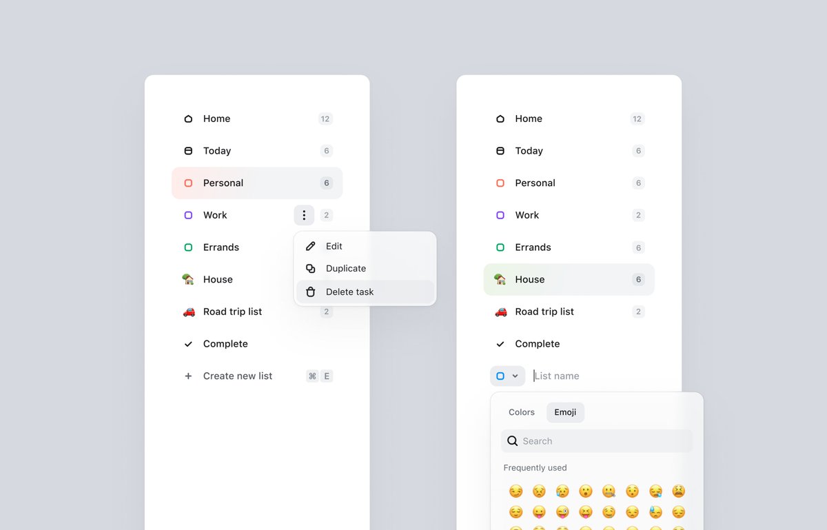Main navigation panel preview`(Light theme)