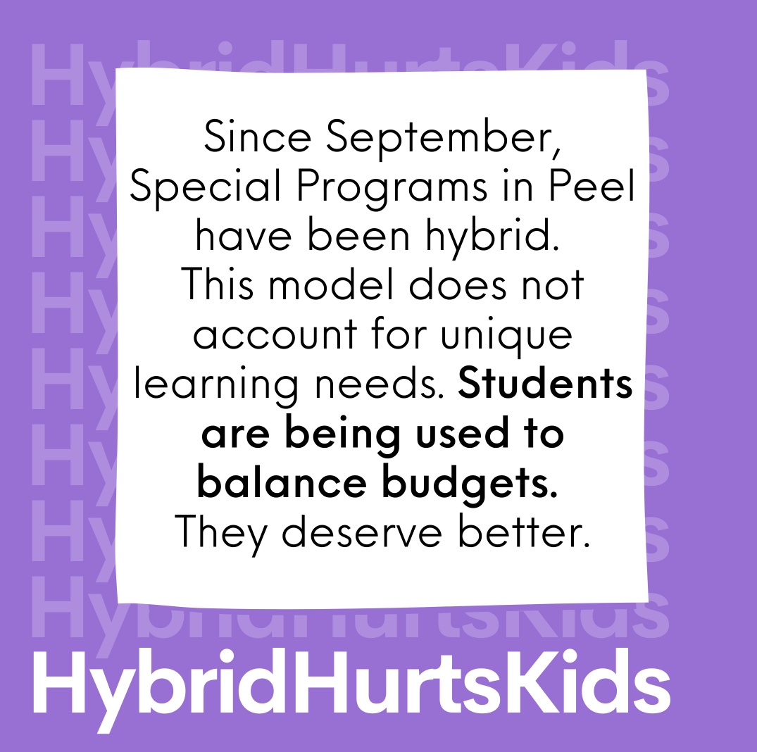 If hybrid is not an appropriate education model for all of Ontario, than its time to do a FULL STOP on this conversation. #HybridHurtsKids #studentsdeservebetter @ETFOPeel