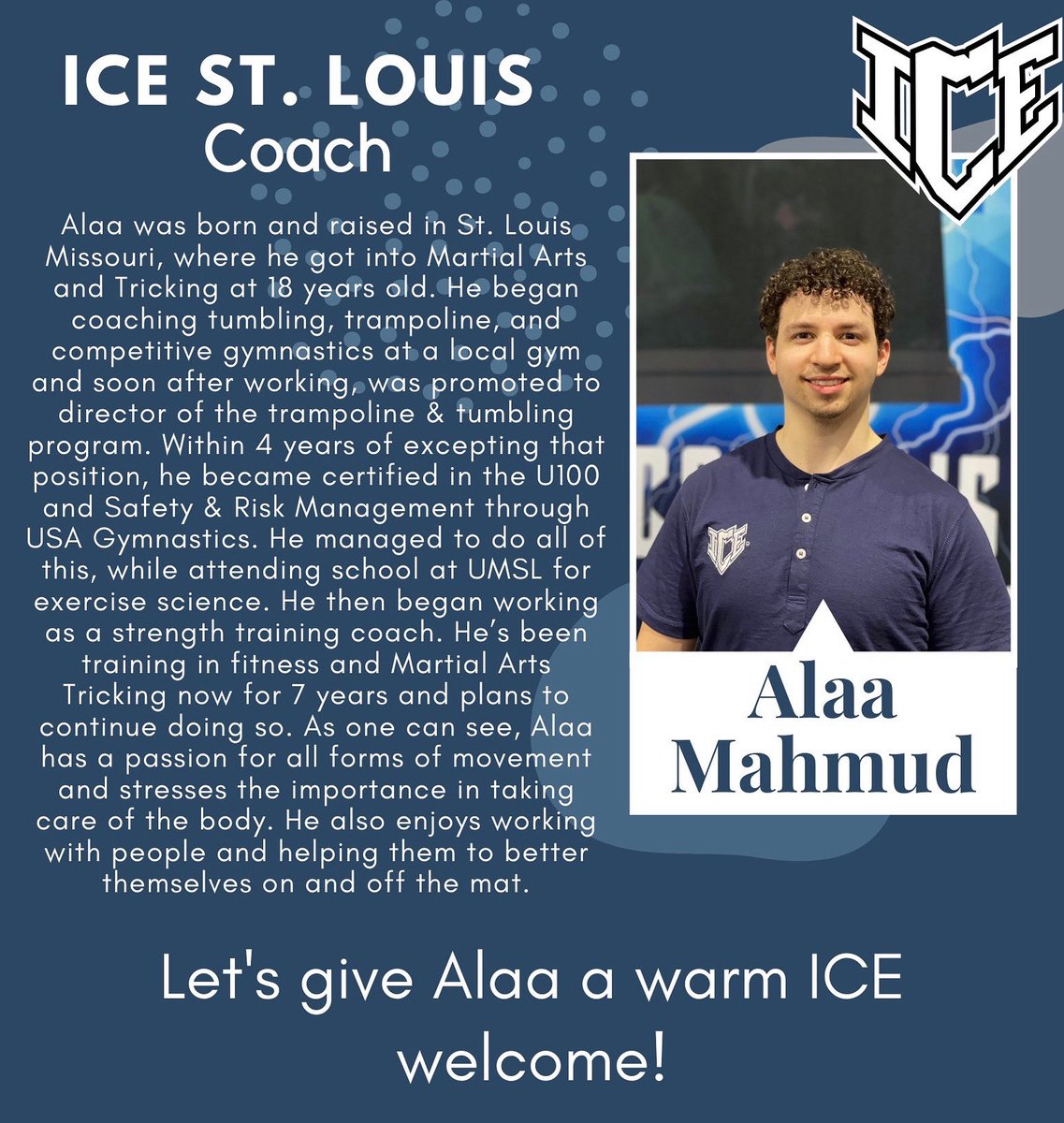 ICE_STL's tweet photo. Welcome Alaa to the ICE family!!💙💛 #ICESTL #ShockTheLou https://t.co/FaPpINWwYv