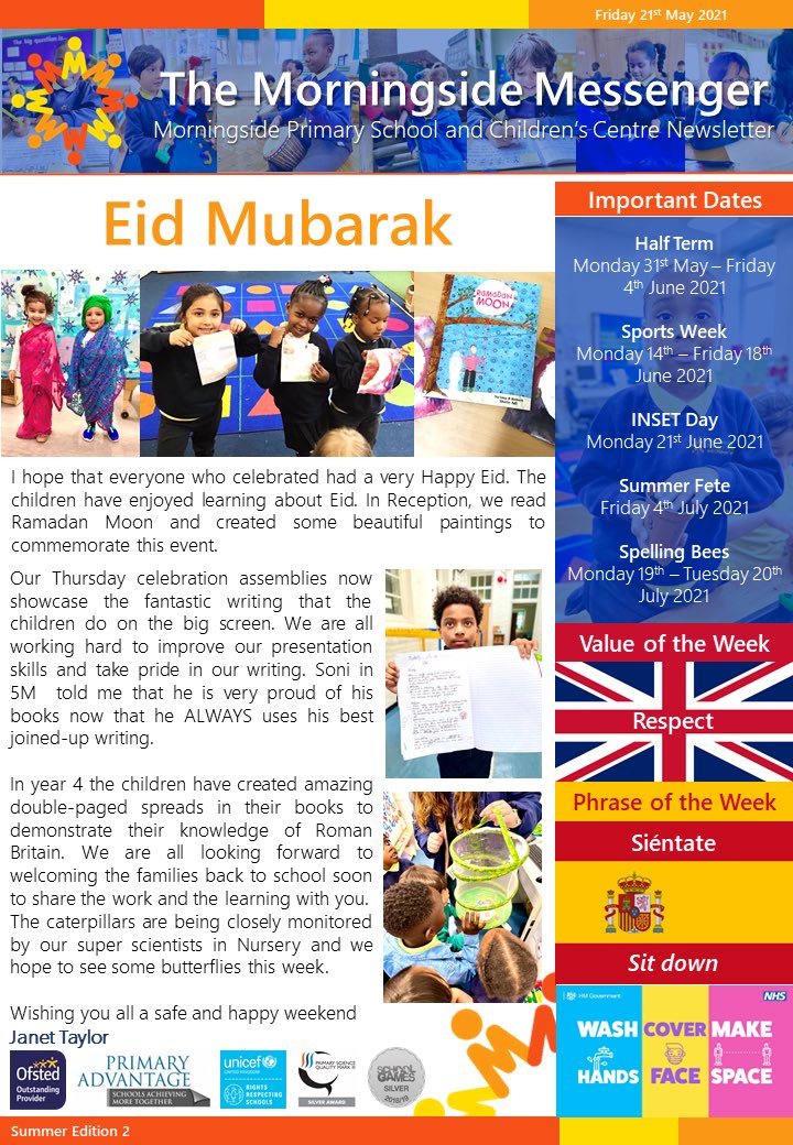 Morningside_ps's tweet photo. The latest edition of the Morningside Messenger is now available on the school website

 #Newsletter #SchoolBulletin #SchoolJournal #NewsUpdate #SchoolMag #SchoolMagazine #SchoolNews #SchoolNewsPaper #EidMubarak #Eid https://t.co/I65IktuJdv