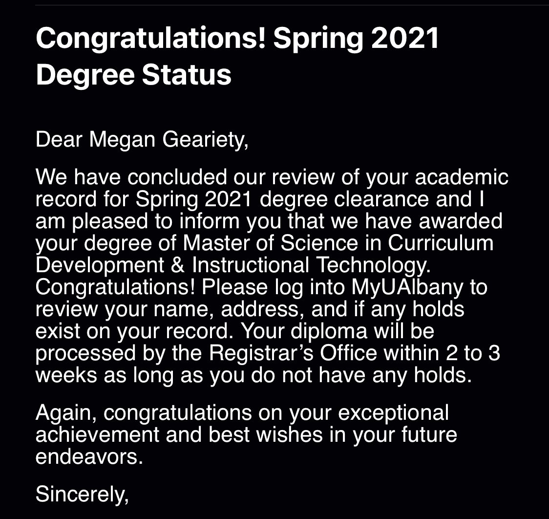 gmegz3's tweet photo. Masters Degree ✅👩🏻‍🎓 https://t.co/Ls3P94Fnml