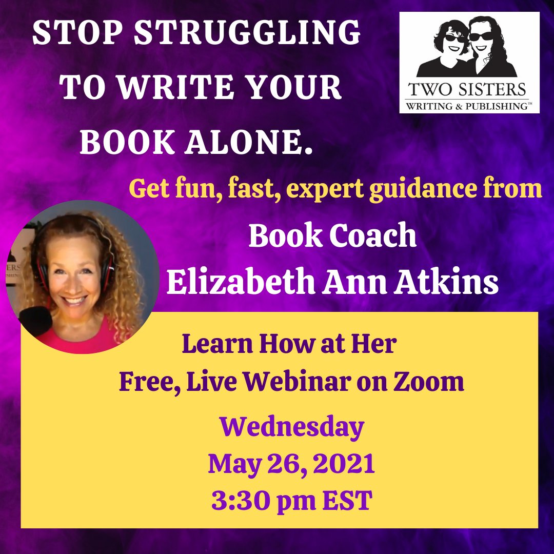ElizabethAtkins's tweet image. Get easy guidance on writing your book with Elizabeth Ann Atkins tomorrow on Zoom at 3:30PM EST for a free Book Coaching Informational Webinar! Visit: ow.ly/Hv5550EV8y0

#bookcoaching #writersworkshop #writingsessions #writingcommunity #author #writer #freewebinar #guidance