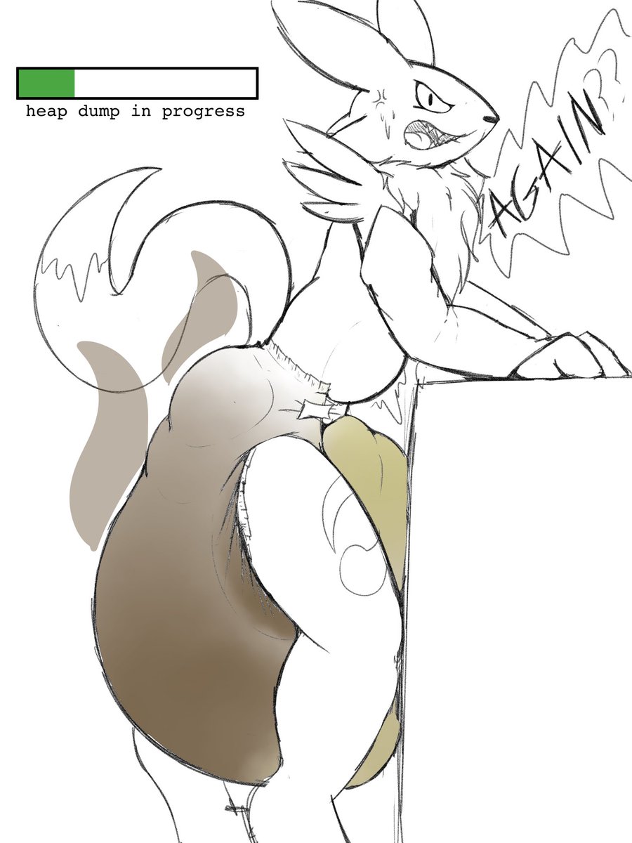 28. Ended up just making a sketch but...Yeah, this renamon has been dumping...