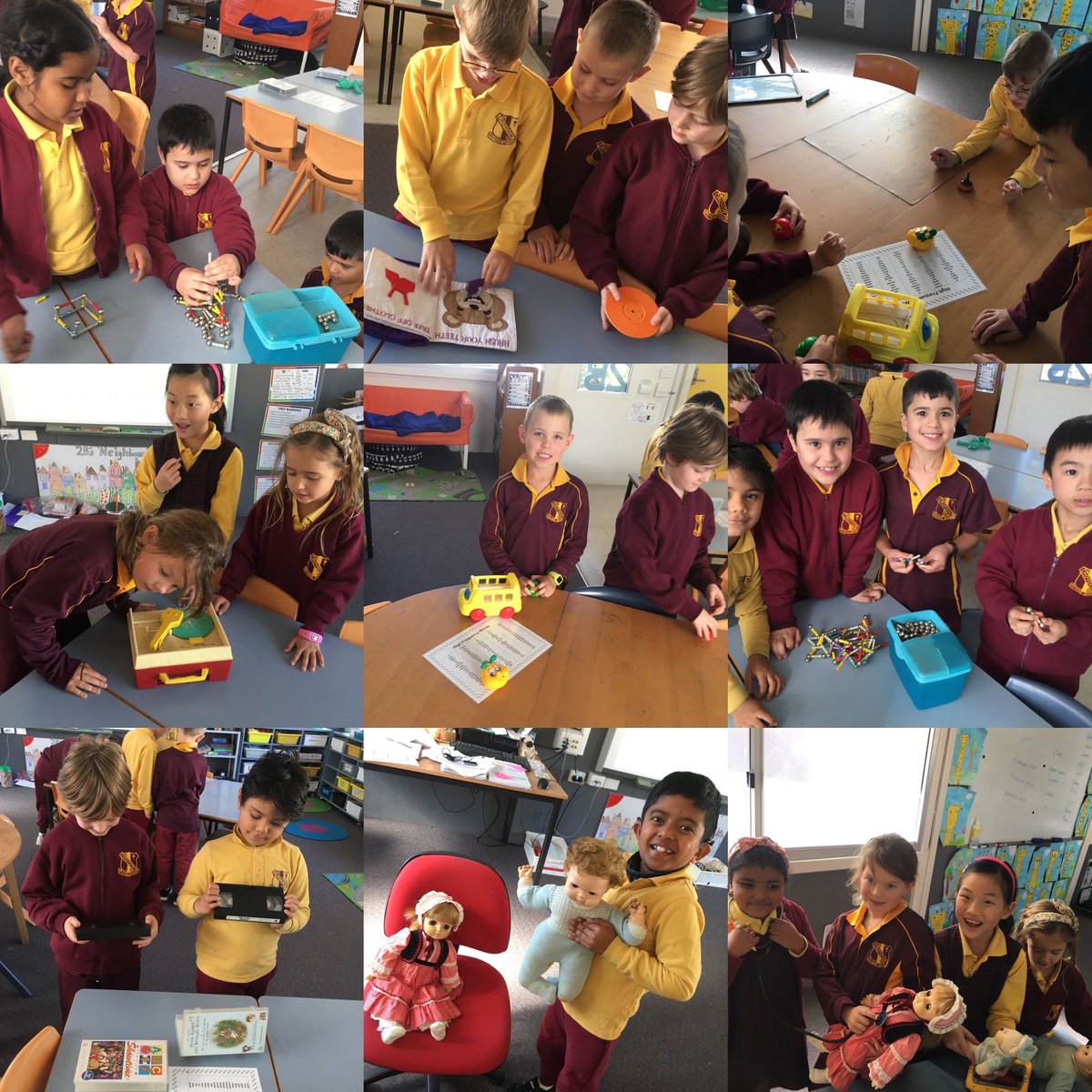 Stage 1 students identifying and comparing features of toys from the past and present.