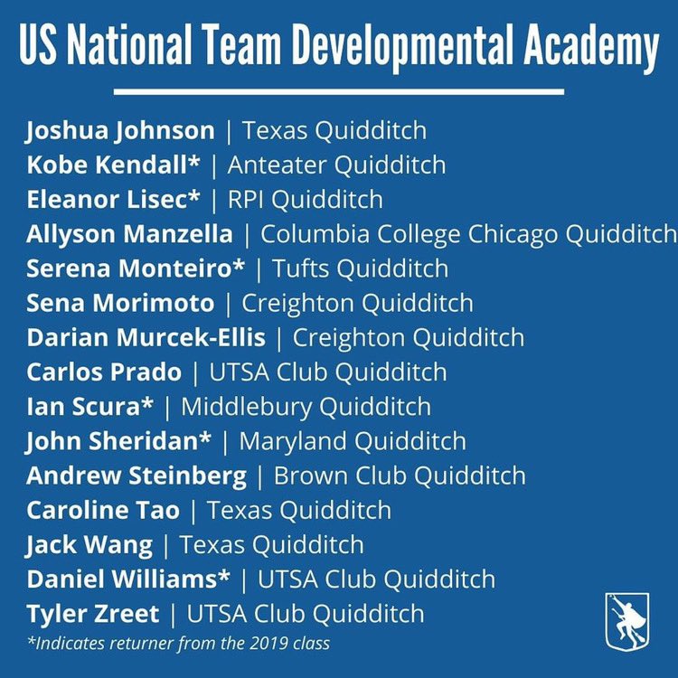 CONGRATULATIONS to Sena Morimoto and Darian Murcek-Ellis in representing Creighton Quidditch in the US National Team Developmental Academy! #RollJays 💙🔥