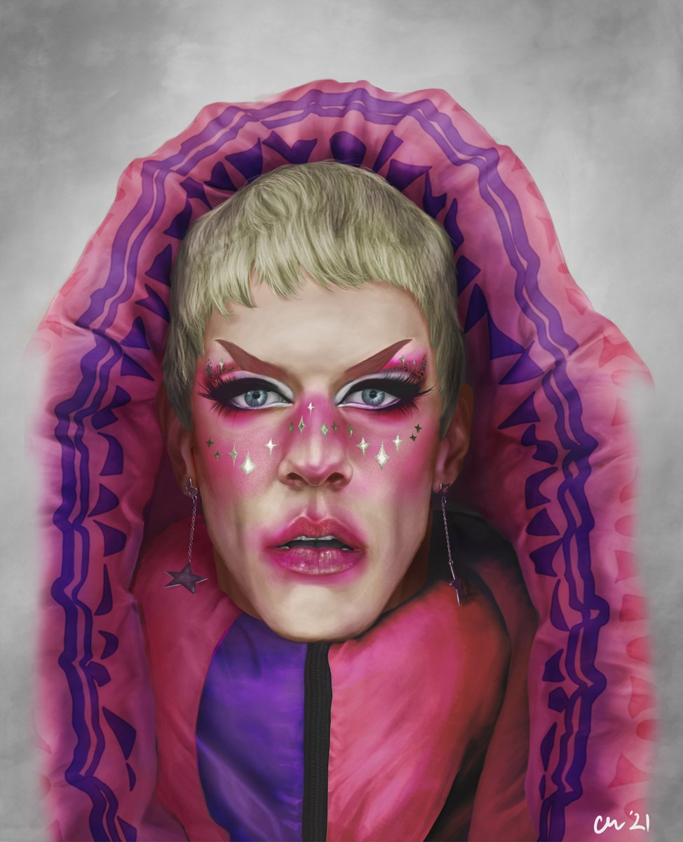 munk_collette's tweet photo. Alright, I think I'm calling it good on huh. Here's the colored version of Utica's Bag Ball look, along with a few tweaks from the original. #dragrace https://t.co/ejZFPIfYX7