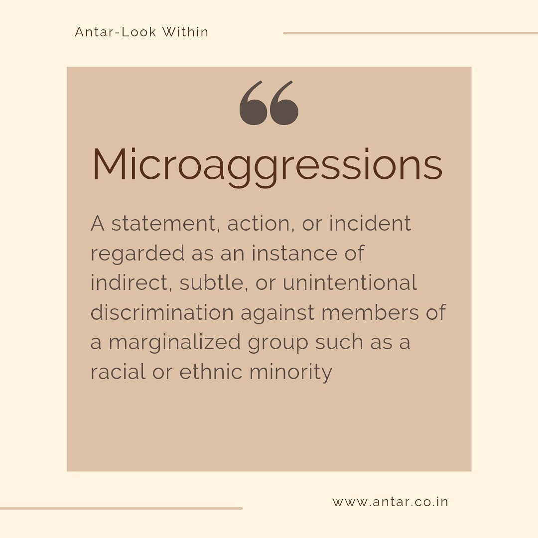 AntarLook's tweet photo. This month we will take you through the journey of how inequality exists in society, and what are the Microaggressions that make inequality exist in various subtle forms.
#RacismIsNotComedy #Denial #feminist #Equal #racism #gender #inequality #microaggressions #anticaste https://t.co/iFc44dsXZz