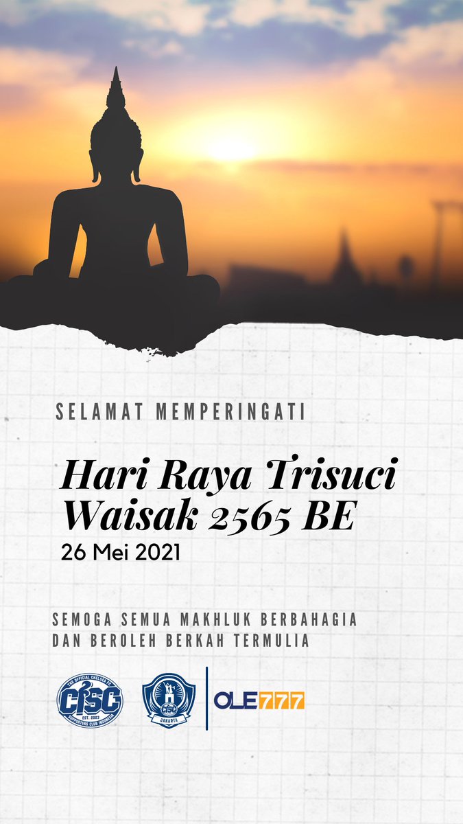 CISCjakarta's tweet photo. Selamat memperingati hari raya Trisuci Waisak 2565 BE.
Semoga semua makhluk berbahagia ๐
#CISCJKT #Ole777 #ThisisCISC #PrideofCISC https://t.co/qg09rMNj8w