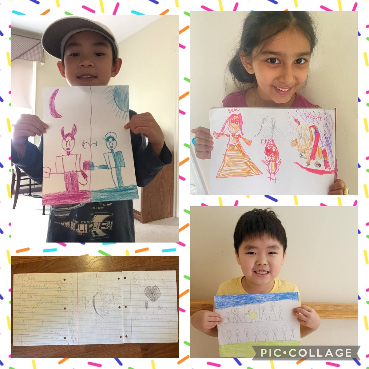NatalieCVershaw's tweet photo. As we count down through the alphabet to our last days of first grade, we had a blast with our π€ H-hat and π¨I-illustrations day. The students created some outstanding artwork! @jtdouds #ourCES #AwesomeFirstGraders #FuninFirst https://t.co/b1B8cvmyHm