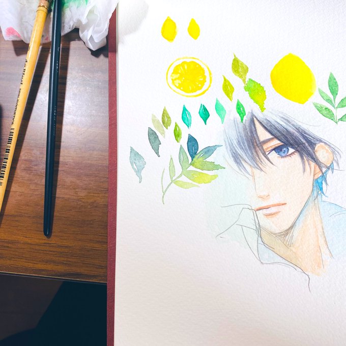 新しいテクスチャを作るので水彩絵の具を出してみました
爽やかな柄を作る予定です☺️ 