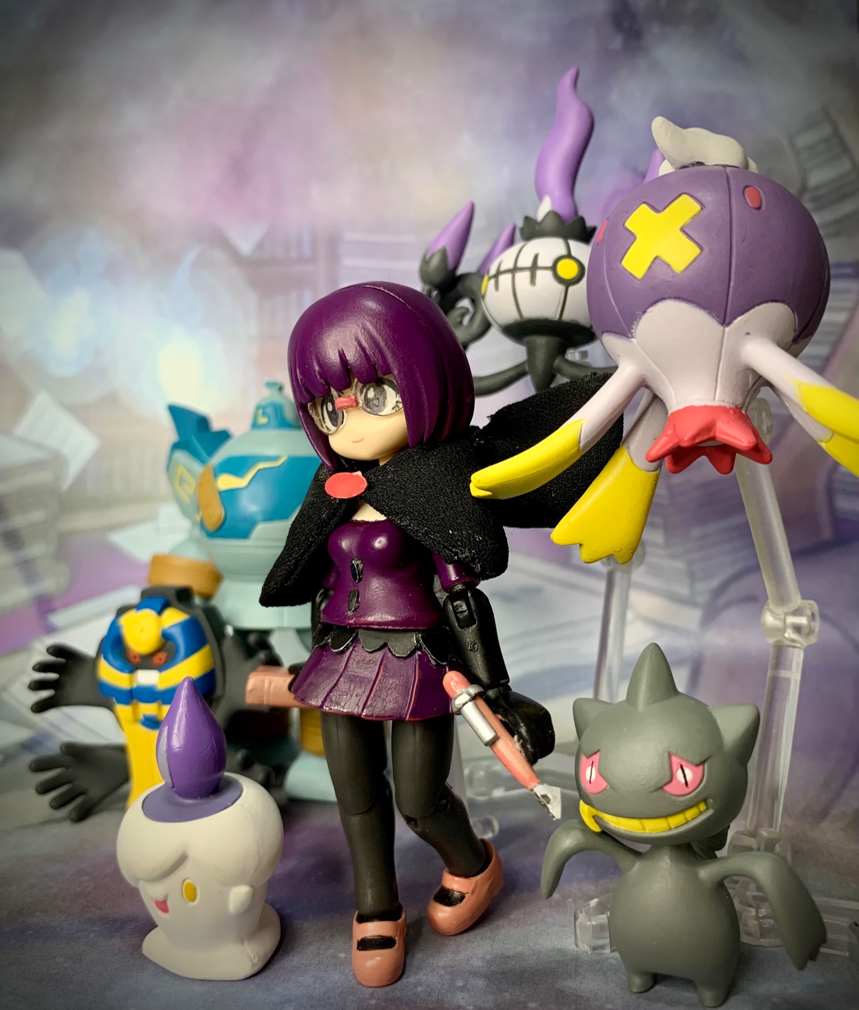 Quidare ゴーストポケモン使いのシキミです 四天王と小説家やってます ポケモンbwの四天王シキミさんです 立体化されないなら と ミキシング Aで行けると思いaqsベースで作りました アクアシューターズ Aqs ポケモン ポケモンフィギュア