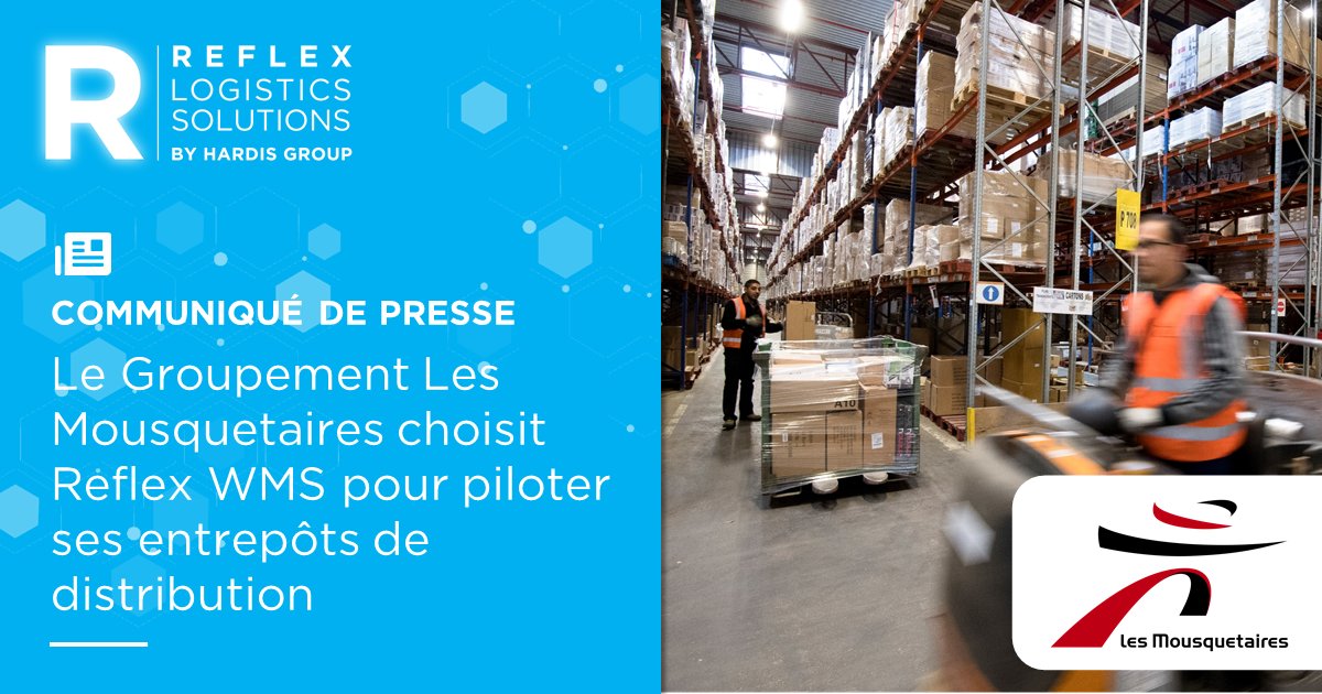 ReflexLogistics's tweet photo. 💎@mousquetairesfr choisit #ReflexWMS pour piloter les entrepôts de distribution de ses enseignes @intermarche, #Netto, @Bricomarche_Fr #BricoCash et #Bricorama.

En savoir plus 👉https://t.co/gh2DUzead0 https://t.co/SWrkEURiub