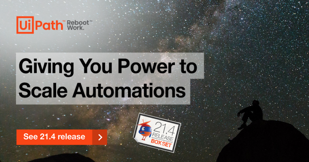 Get your gear to scale your #RPA program, with full governance &amp; control. The latest <a href="/UiPath/">UiPath</a> 21.4 release has the right tools to help you, just learn to use them in a series of online sessions, starting May 25. dy.si/H1wJS