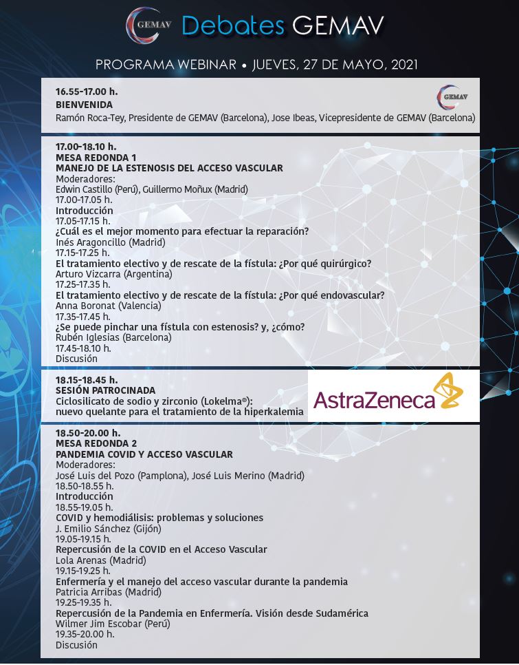 JoseIbeas1's tweet photo. 2º #DebatesGEMAV mañana Jueves 27 Mayo!
#AccesoVascular y:
📌Estenosis: Cuando y como tratar!
📌COVID: Nuevos retos!
📺En Directo
🏅Los expertos contigo!
📽️Se grabará!
✍️Registrate ya en https://t.co/H4R1Z0H8jg
@GEMAVsociedad se mueve, hazlo tu también! https://t.co/HuyI8ekkdD