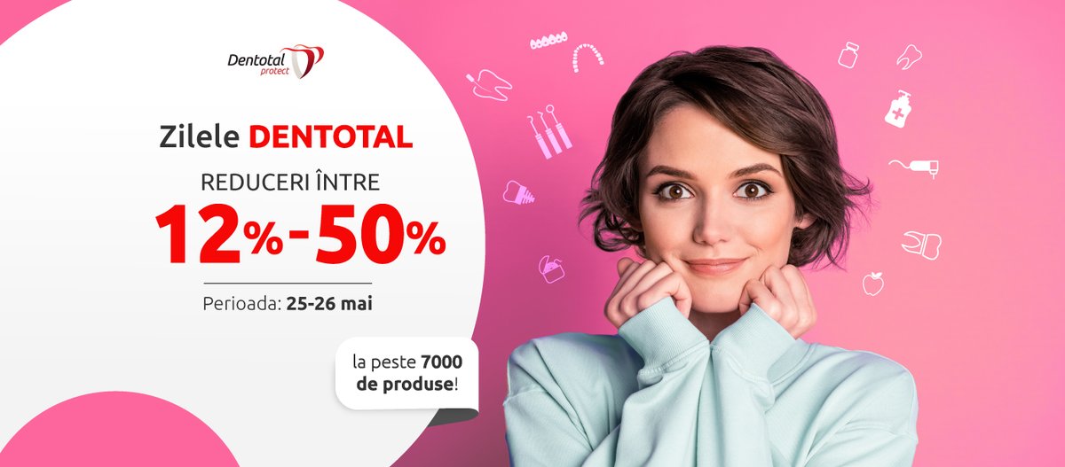 DentotalProtect's tweet photo. Zilele Dentotal 
REDUCERI intre 12% si 50% 
https://t.co/EZBzPhrOWl

#dentotalprotect #dentotal #zileledentotal #dentist #dentistry #stomatologie https://t.co/PD4JqGinsy
