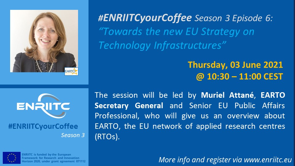 ENRIITC_eu's tweet image. Hello #Network, 
we are ready to #ENRIITCyourCoffee again☕️! 
If you want to learn more about #Technologyinfrastructures , you can&apos;t miss our next #episode!
❓@EARTOBrussels 
🗓️Thursday 03 June
⏰Exceptionally at 10:30 CEST!
📌Learn more &amp;amp; register here bit.ly/3oOS85s