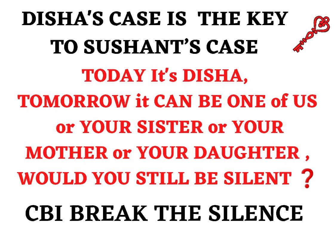 sumidas198's tweet photo. Today its Disha, tomorrow can be one of us!! 

Raise your voice more louder so that it can't be unheard! 

We all know Disha Case is the 🔑 Key to Sushant case
@ips_nupurprasad @MNageswarRaoIPS 
Disha Salian Birthday https://t.co/w70eWoYbhl