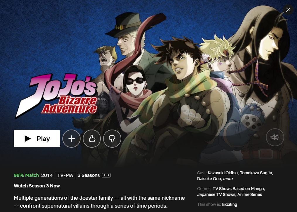 Watch JoJo's Bizarre Adventure: Diamond Is Unbreakable Season 3