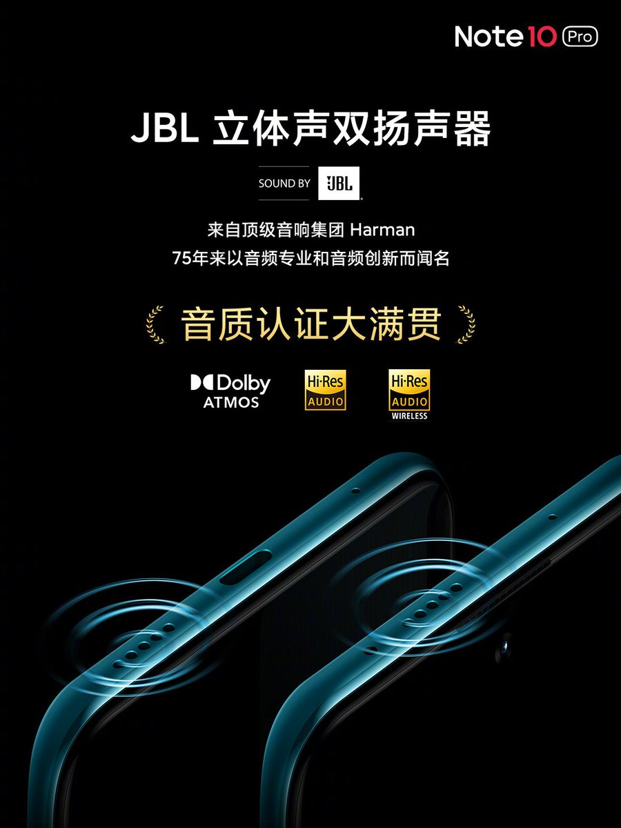 techynxt's tweet photo. Redmi Note 10 Pro 5G 

•Dual Stereo Speakers 
•(Sound By JBL)
•Dolby Atmos 
•dual Hi-Res sound quality certification
•Gorilla Glass Victus
#RedmiNote105GSeries 
#RedmiNote10Pro5G #techbyte https://t.co/O4dQDuRryI