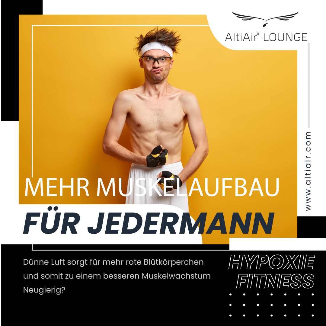 LoungeAltiair's tweet image. MEHR MUSKELAUFBAU
FÜR JEDERMANN!

Dünne Luft sorgt für mehr rote Blutkörperchen und somit zu einem besseren Muskelwachstum!

Nutze den natürlichen Anabolen Effekt für einen besseren Muskelaufbau!

Du möchstes das ganze einmal selbst ausprobieren?