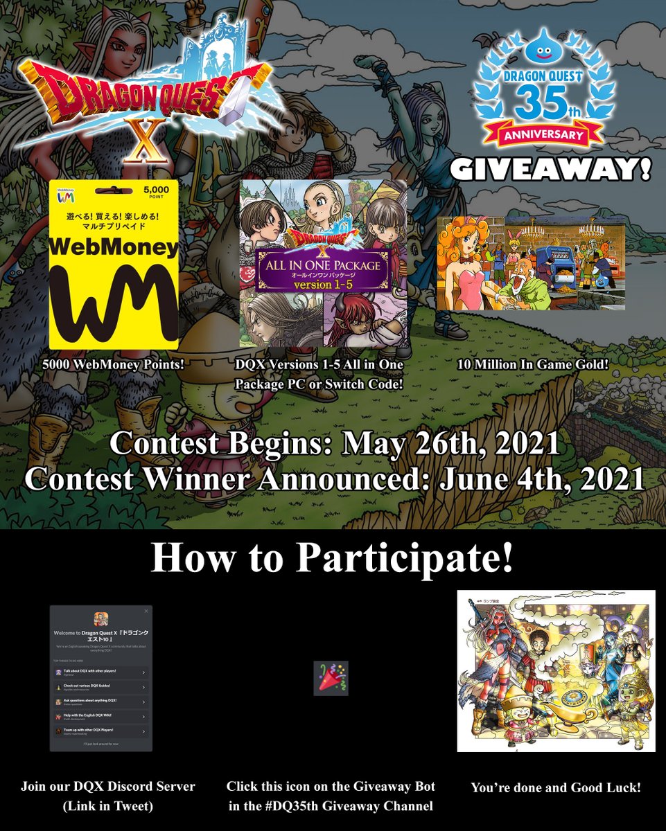 Ryan Molina S Tweet Hey Everyone We Re Doing A Special Dq35th Giveaway On Our Dq10 Discord And The Prizes Are Dqx V1 5 All In One Package For Pc Or Switch Ryan Molina S Tweet Hey Everyone We Re Doing A Special Dq35th Giveaway On Our Dq10 Discord And The Prizes Are Dqx V1 5 All In One Package For Pc Or Switch