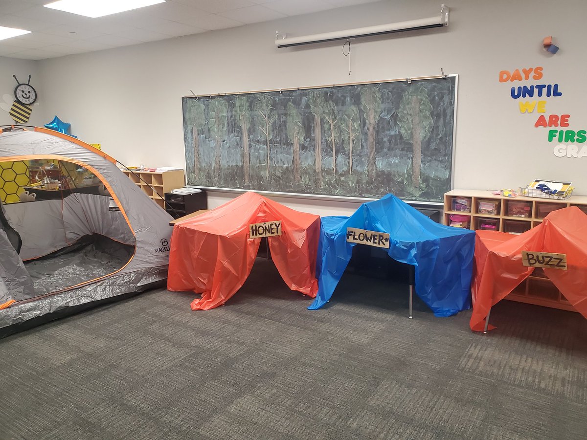 Took my students camping today! 

#CampKindergarten #ClassroomTransformation #Camp #CampfireStories #bonfire #smores #LakeStinger #Tents #Honey #Flower #Buzz #woods #BeeClass #HaveFunTeaching #EOY #BucketHat #Kindergarten