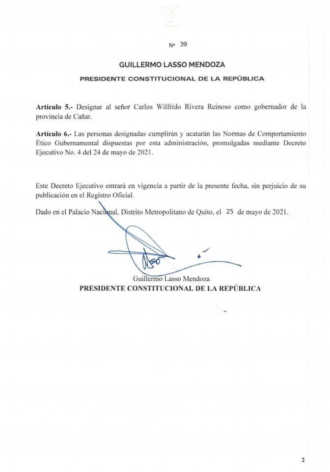 RComunitariosEc's tweet photo. ✍️🛑5 nuevos gobernadores ya son oficiales, bajo decreto Nro. 39 firmado por Guillermo Lasso🔻
- @juanfra_nunez ➡️ @GoberManabi,
-@EstebanBernalB ➡️ @goberazuay
-@VicenteTaianoA➡️@GoberdelGuayas
-@mariomancino ➡️ @GoberLoja
-@riwilo2002 ➡️ @GOBERCANAR
#RMCEc #RedComunitariaEc https://t.co/ikmLLBy0oA