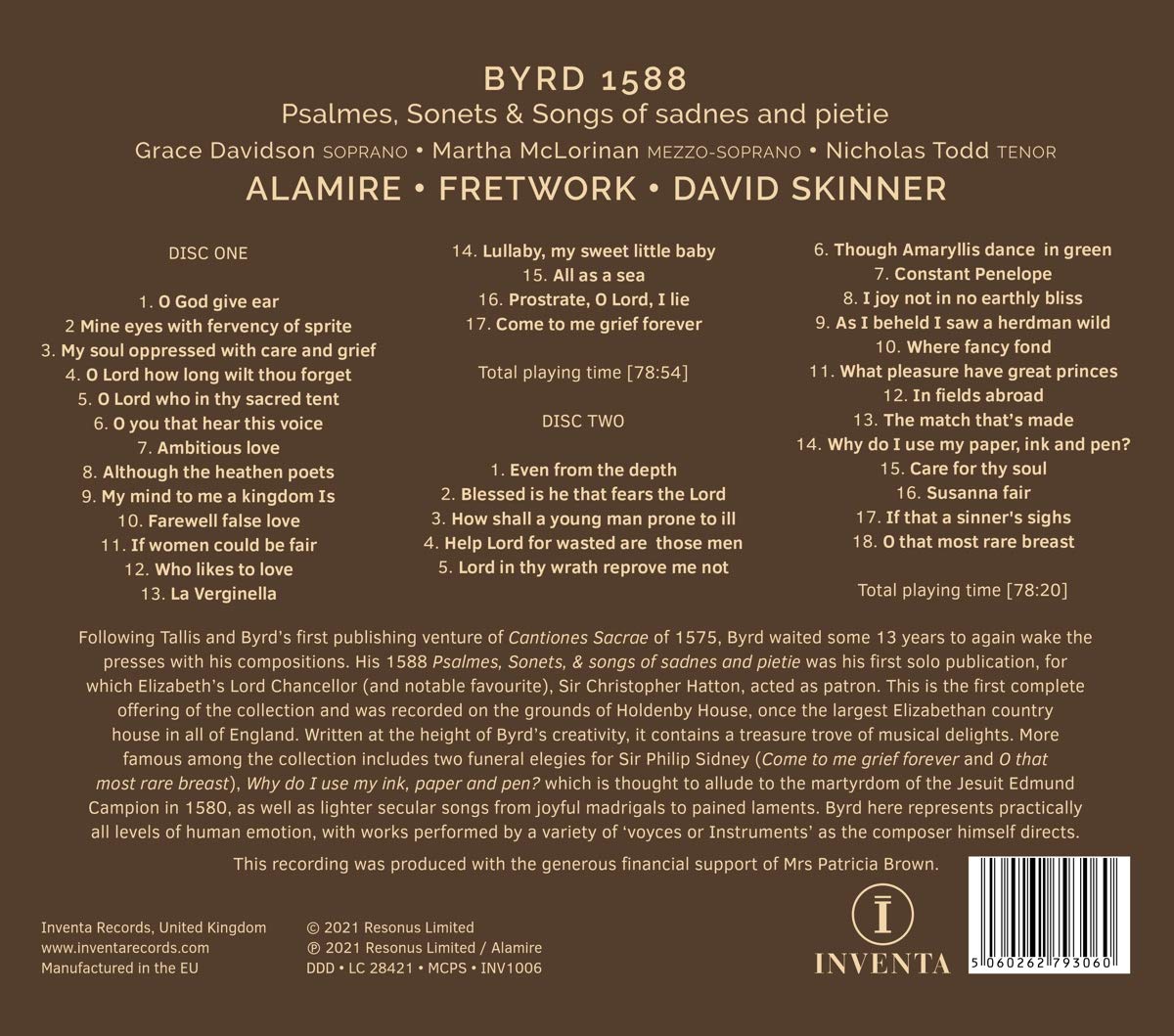 Tonight's music:
#WilliamByrd
Psalmes sonets and songs of sadness and pietie 
@FretworkViols 
@Alamire 
#RenaissanceMusic