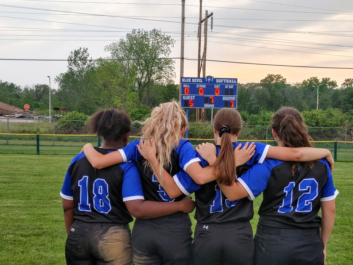 How it started and ended. Our four seniors overlooking the scoreboard. Thank you for everything you ladies have done for this program.