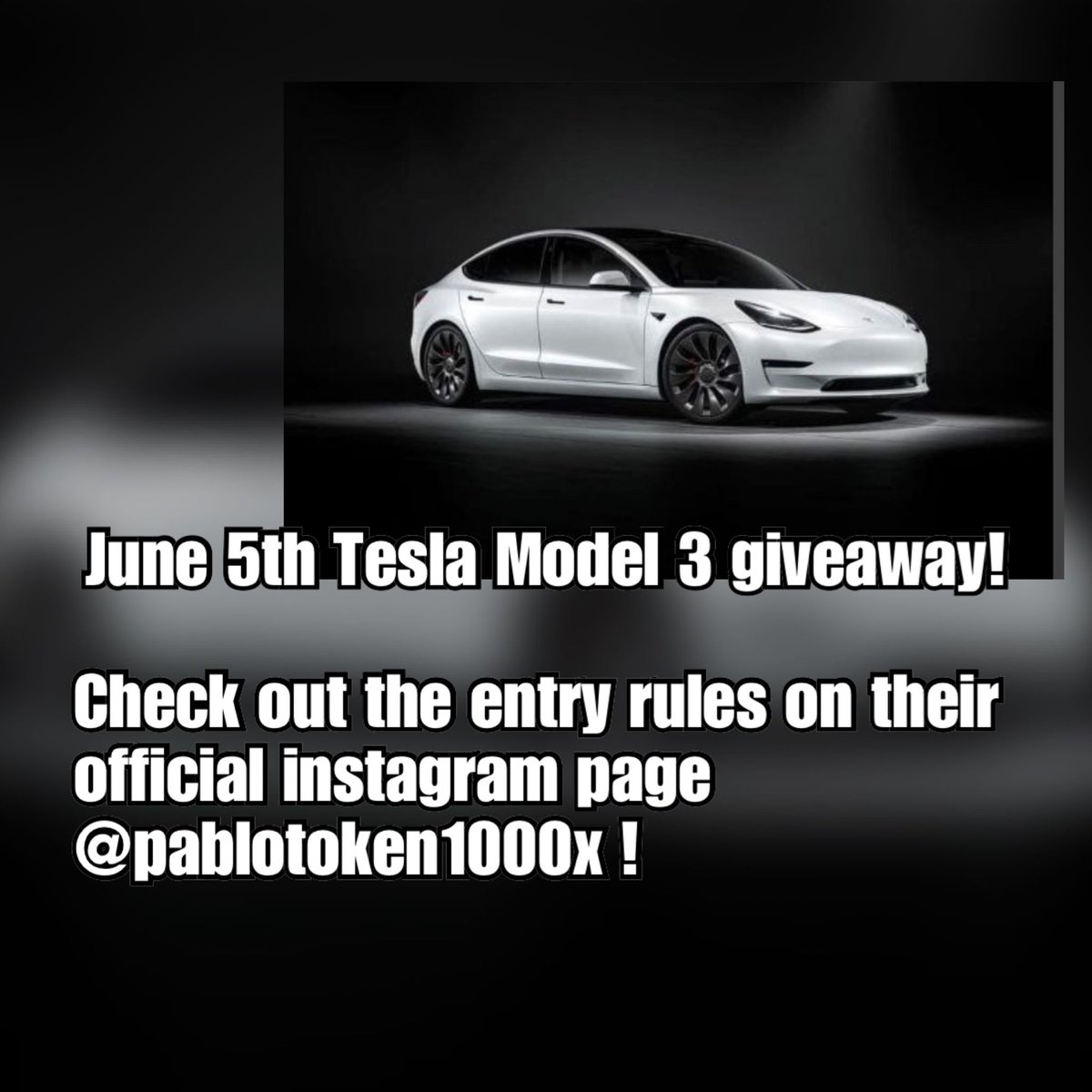 pablotokenarmy's tweet photo. #Tesla #teslagiveaway #pablotoken #Pablo #TrendingNow #ALTSEASON #Altseason2021 #cryptocurrencies #BNB #bnbgems #ElonMusk #millenialtoken #Coinmarketcap #PancakeSwap #trendingcrypto #Bitcoin #etherum #ToTheMoon https://t.co/a59cnsGE5E
