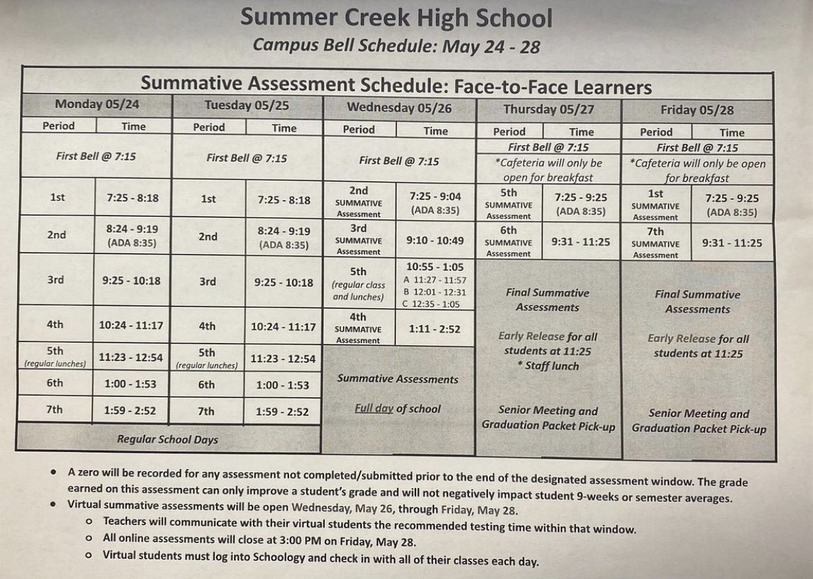 SUMMER CREEK SENIORS on X: summer-creek-seniors-on-x-here-is-the-finals-bell-schedule-good-luck-to-all-https-t-co-p0zgkcl4q3-x