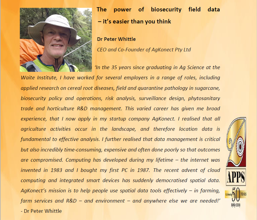 Australasian Plant Pathology Society QLD (@qldapps) on Twitter photo Speaker snapshot! Dr Peter Whittle, CEO of AgKonect Pty  Ltd. #plantpathology webinar today Speaker snapshot! Dr Peter Whittle, CEO of AgKonect Pty  Ltd. #plantpathology webinar today