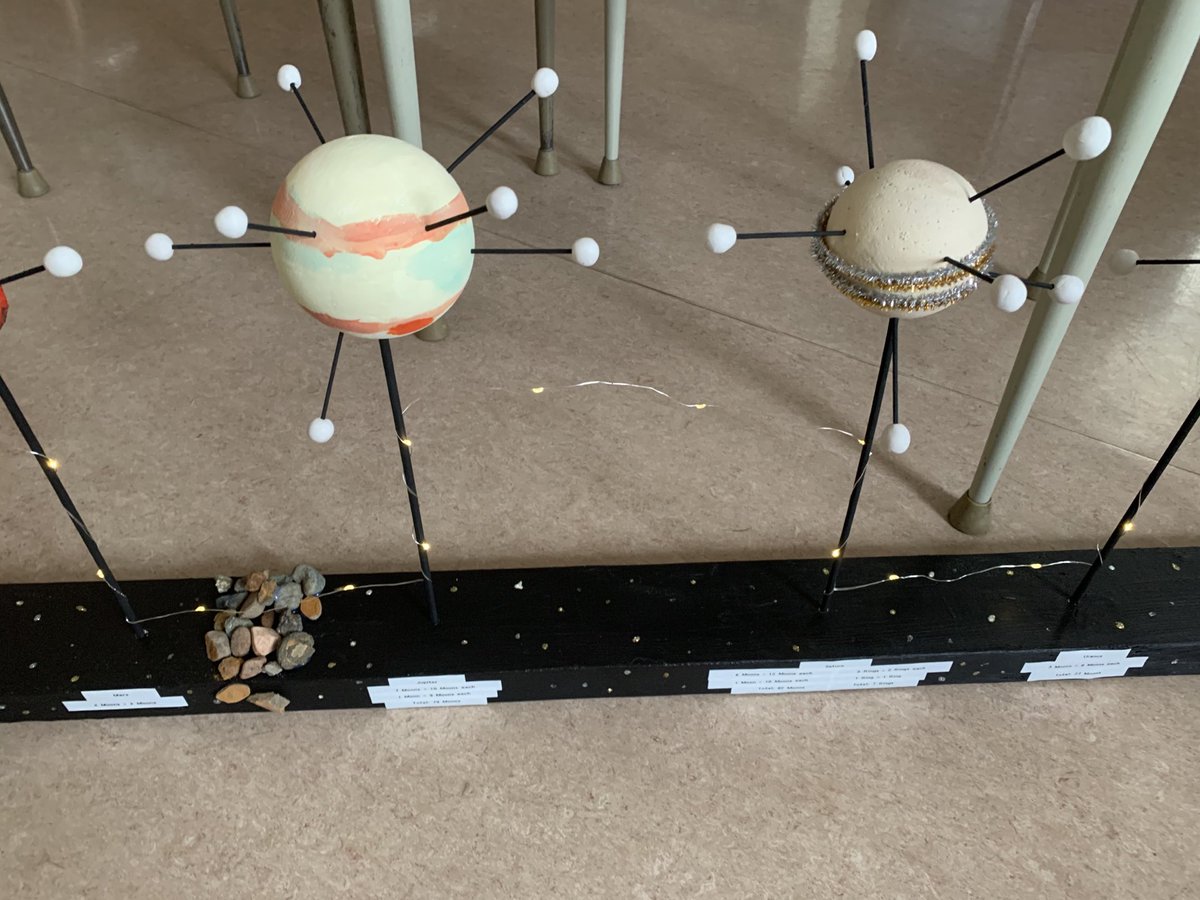 aashliecook's tweet photo. Can’t get over this solar system model my grade 6 made for his final project!! #homeboundlearning https://t.co/ZcdXIO1i43