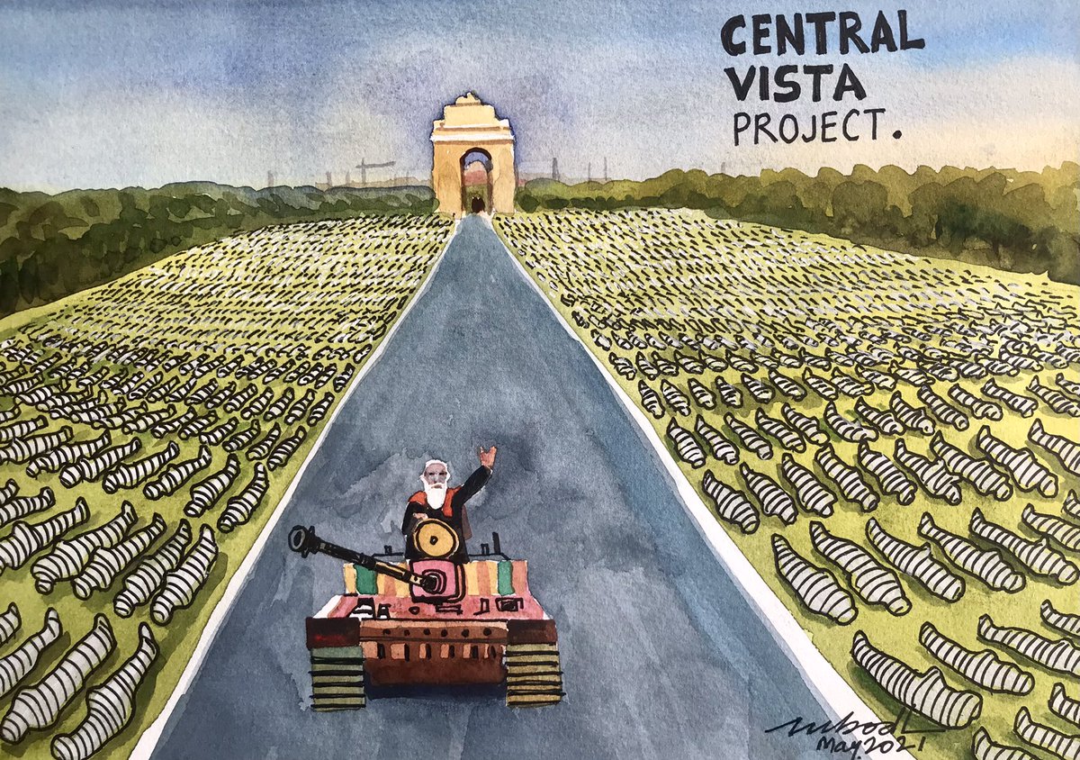 I protest against the 20000 Crore Central Vista Project of the Modi Government. While thousands of our citizens are dying due to the mismanagement of COVID pandemic, how can any sensitive Government think of spending money on such projects? #ModiFailedIndia 
#CentralVistaProject