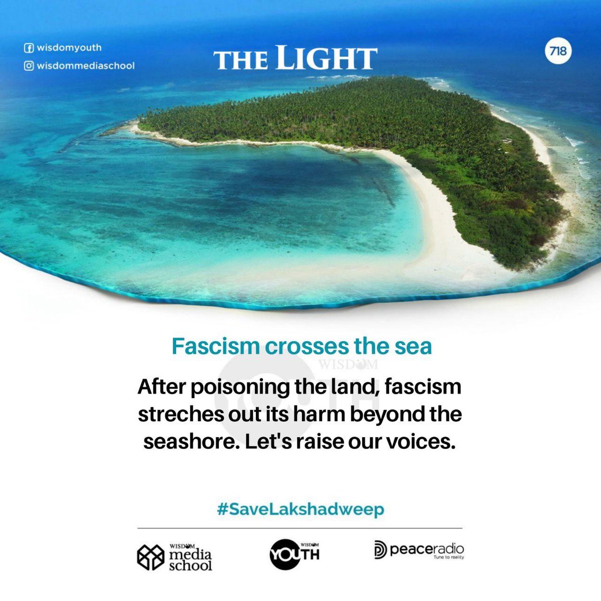 WisdomYouthORG's tweet photo. Fascism crosses the sea 

#savelakshwadeep #StandWithLakshadweep #RevokeLDAR https://t.co/IPTz9eEG76