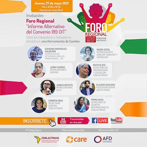 conlactraho1's tweet photo. Foro Regional, informe alternativo del #Convenio189OIT.
Un diálogo  que nos permitirá avanzar en la implementación y cumplimiento de los derechos laborales y trabajo decente para las trabajadoras remuneradas del hogar en la región.
👉 Inscríbete en: https://t.co/HLJKx6ysXn https://t.co/UPJsWFjprG