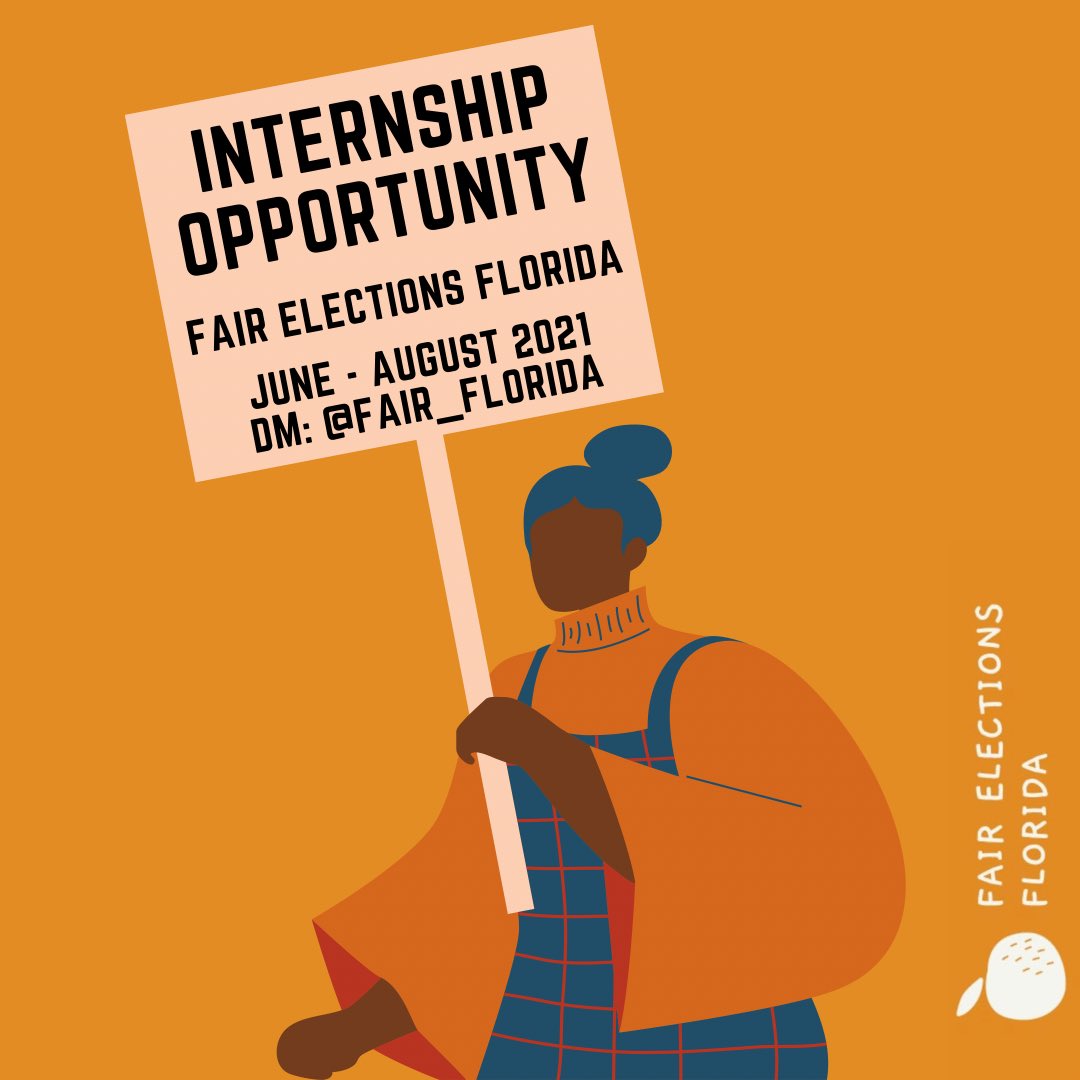 fair_florida's tweet photo. Internship opportunities in several Florida counties — June thru August. DM today! #rankedchoicevoting #RCV https://t.co/fsRiJbH3Kd