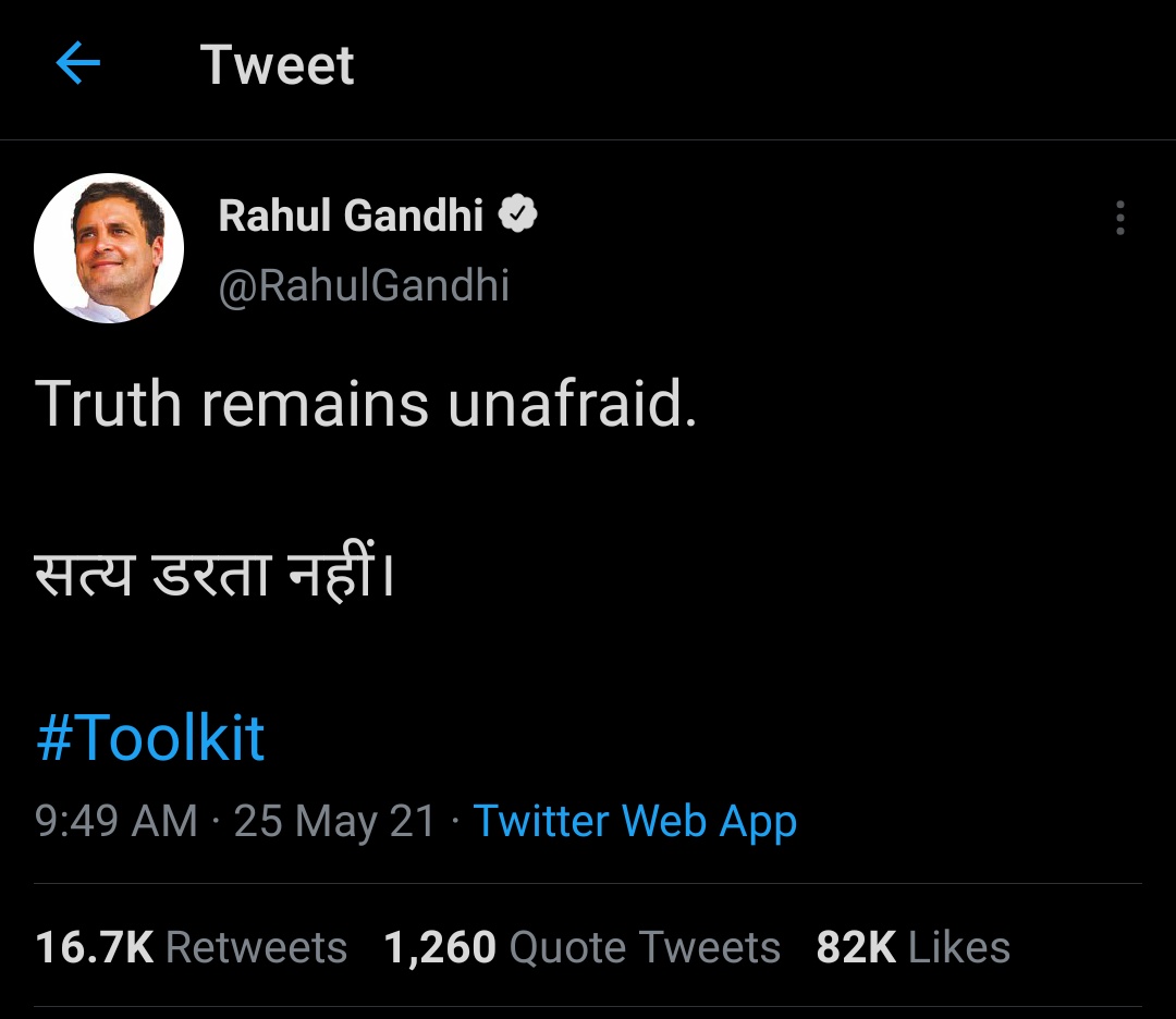 studentunion78's tweet photo. see the popularity of Rahul Gandhi in India , 23 hours 82K likes 😎 , more than PM of India 

#Black_Day_Of_Farmers #banned #TwitterBan https://t.co/Z9Ktf7Zajp