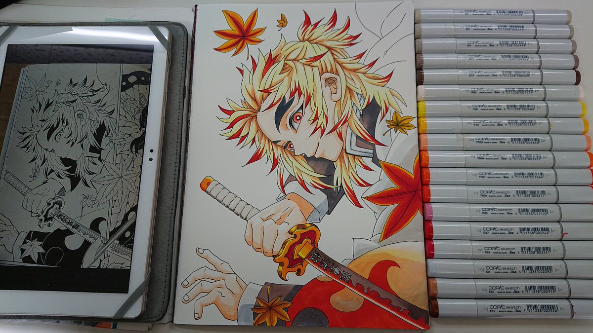 かずきち S Tweet お昼休みの煉獄さん ちょっと俺が欲しくなってきた笑 午後も仕事頑張る イラスト イラストリクエスト 模写 コピック 鬼滅の刃 煉獄杏寿郎 煉獄さん400億の男 イラスト拡散 フォロワーさんの推しを描きたい フォロワーさん増やしたい