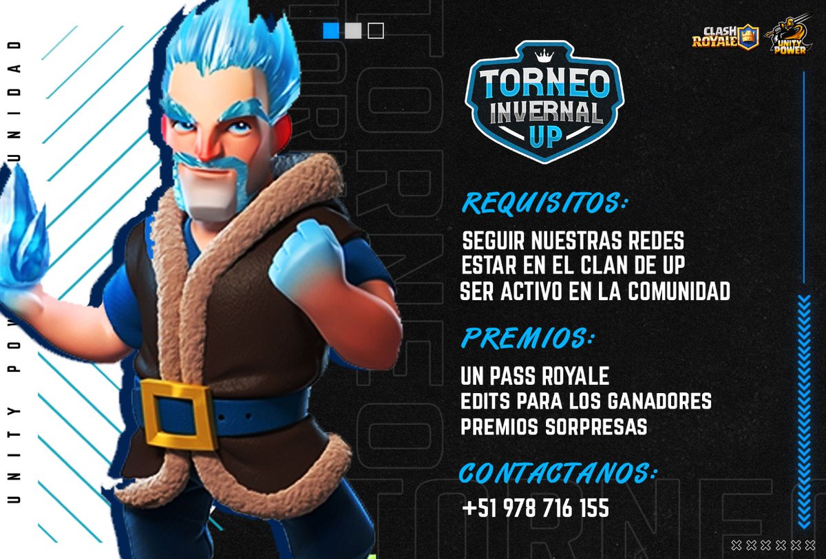 UnityPowerPE's tweet image. #NoticiaClashRoyale
#Supercell 
inscripciones abiertas 

⚠️REQUISITOS :
-Pertenercer en el clan
-Tener record 5.600
-Win guerra 70
-5 RT 
- Tener WhatsApp Obligatorio
@AyudasRtt
@RT_GaimingGG @KAMI_Clash @PromotionsXo @PromotionsXo @ComunidadPE_CR @LigaDivisionPE @SeleccionPE