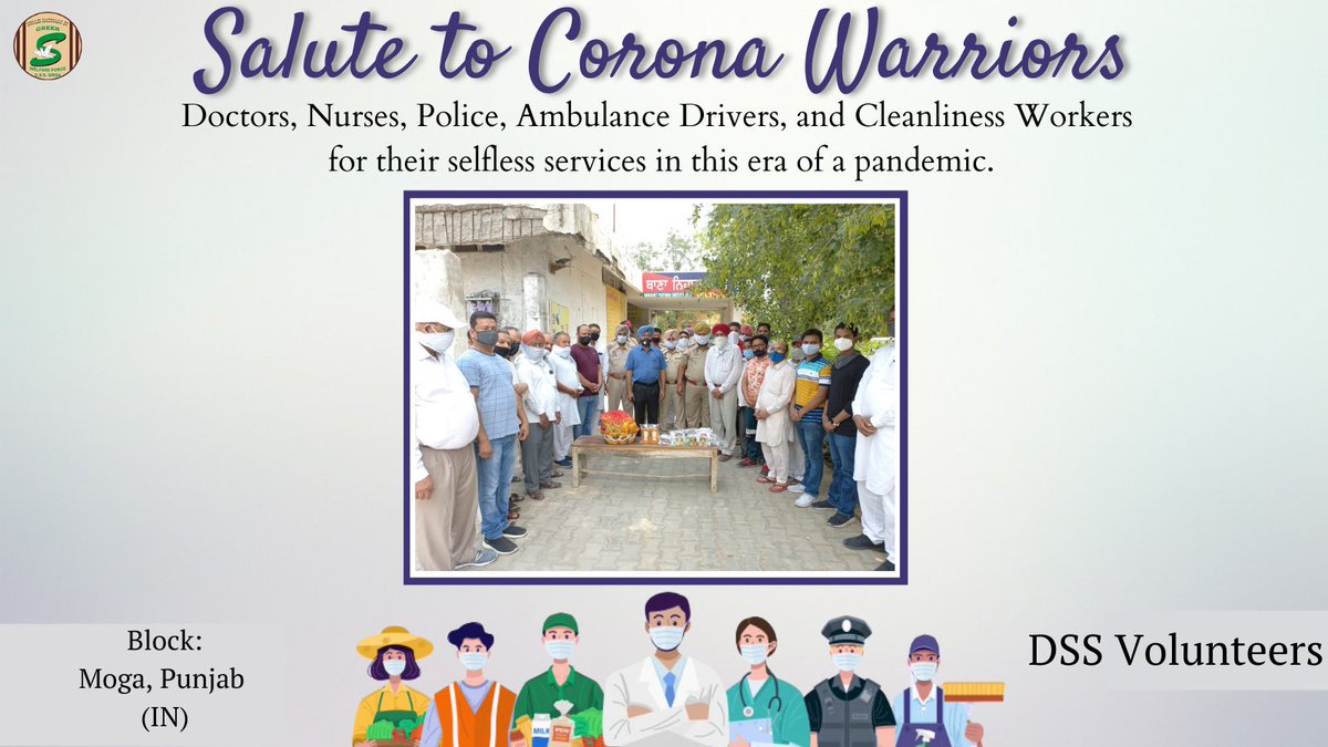 GreenSwelfares's tweet photo. SALUTE TO CORONA WARRIORS- DOCTORS, NURSES, POLICE, AMBULANCE DRIVERS, CLEANLINESS WORKERS | FRUITS DISTRIBUTION-DSS VOLUNTEERS, MOGA, PUNJAB
#coronavirus #SaluteToCoronaWarriors #CoronaWarriors  #COVID19 #COVID19India #Corona #CovidIndiaHelp #Punjab https://t.co/EhNByyMPar