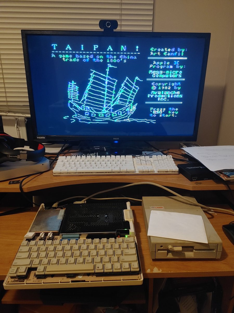 canadianretrot1's tweet photo. Tonight I play Taipan! on my #apple2c a game I have been playing, and have not gotten tired of, since Jr High! https://t.co/n4BSFHQ9lL