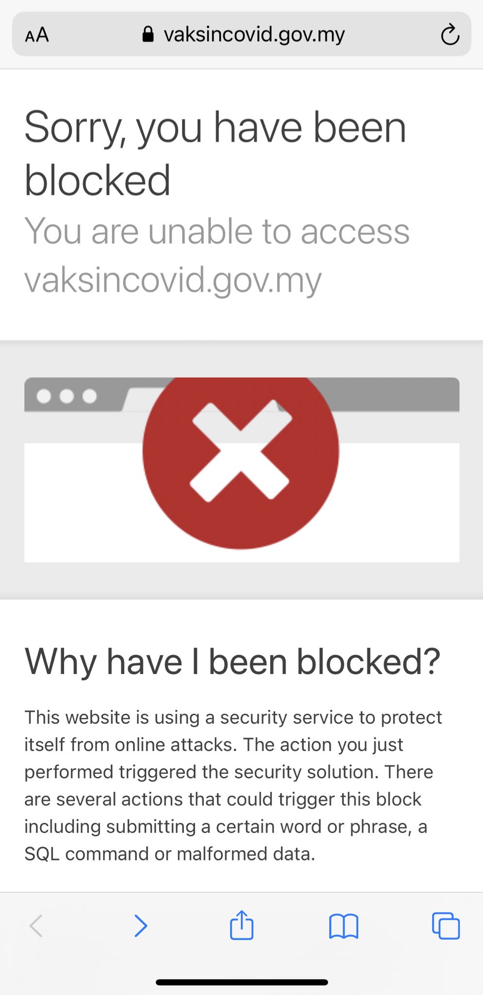Vaksincovid.gov.my website