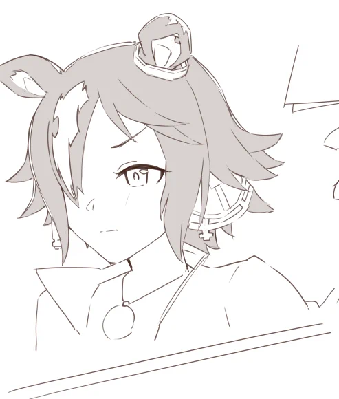 TLで見たとあるウマの子のスクショ画像がこう見えた(一部模写) 
