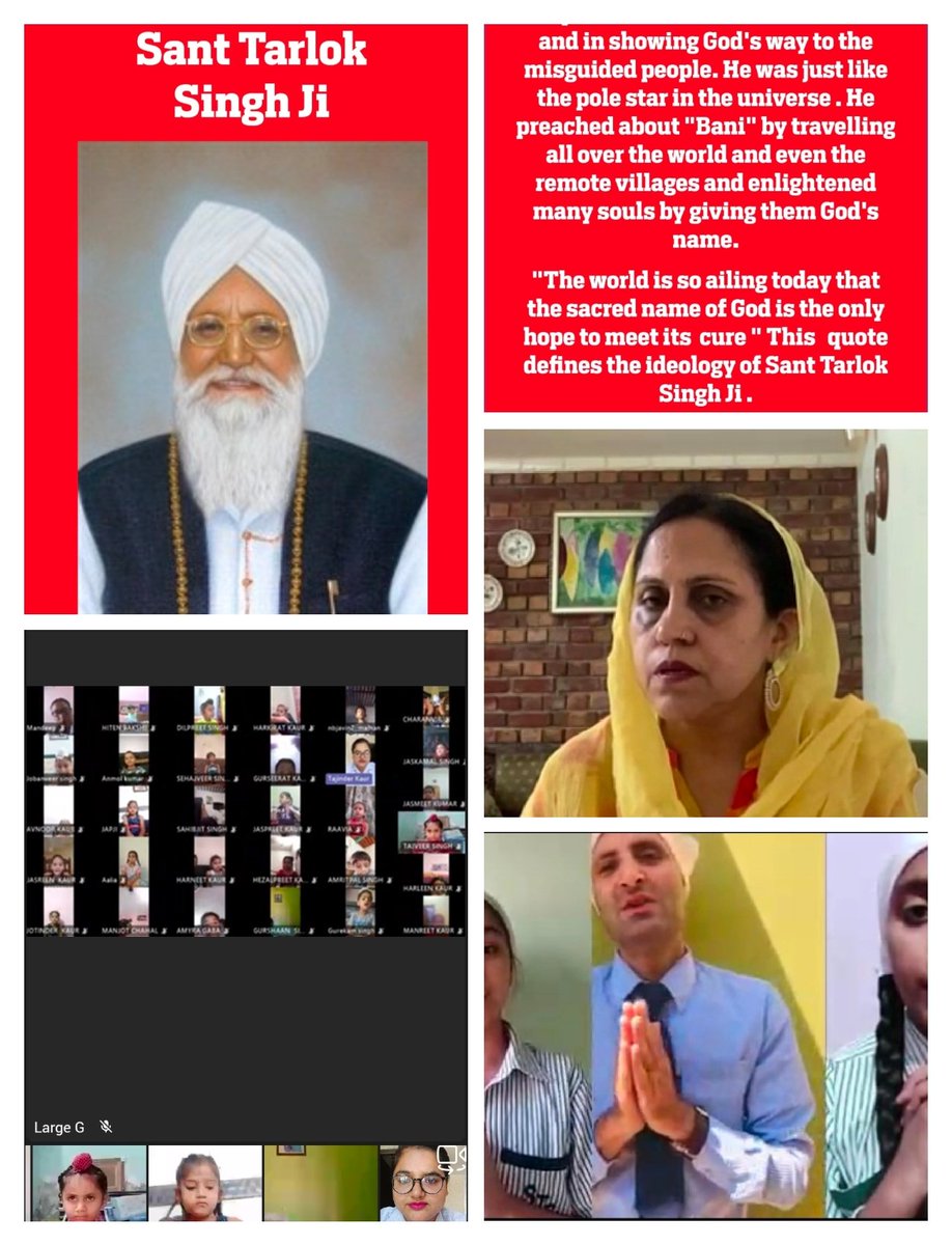 Special assembly conducted in the memory of Sant Tarlok Singh ji....on his birthday by LKG students
<a href="/raminde94301780/">Raminder</a> 
<a href="/Prabhjo60556013/">Prabhjot Gill</a> 
<a href="/Mandeep44935598/">Mandeepkaur</a> 
<a href="/RamanMatharu4/">Raman Matharu</a> 
<a href="/SalimaAkhter/">Salima Akhter</a> 
<a href="/CBSECCE/">CBSE CCE, India</a> 
<a href="/MicrosoftTeams/">Microsoft Teams</a> 
<a href="/STSWSRAJGOMAL/">S.T.S. World School (Official)</a>