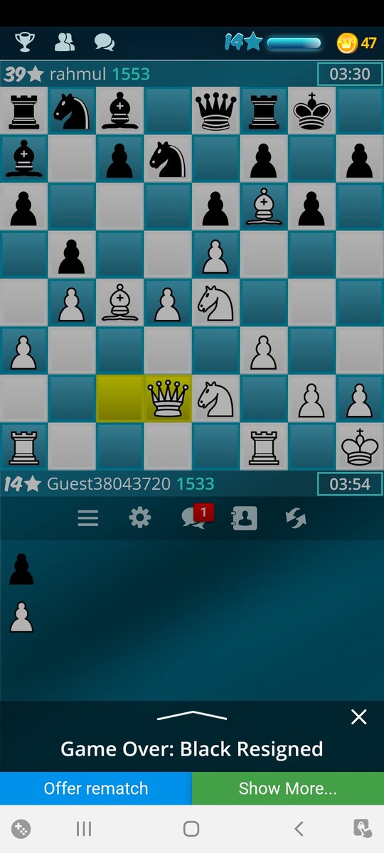 venusomaiah's tweet image. Please consider my last move with Bishop being attacked :) haha #funwithchess