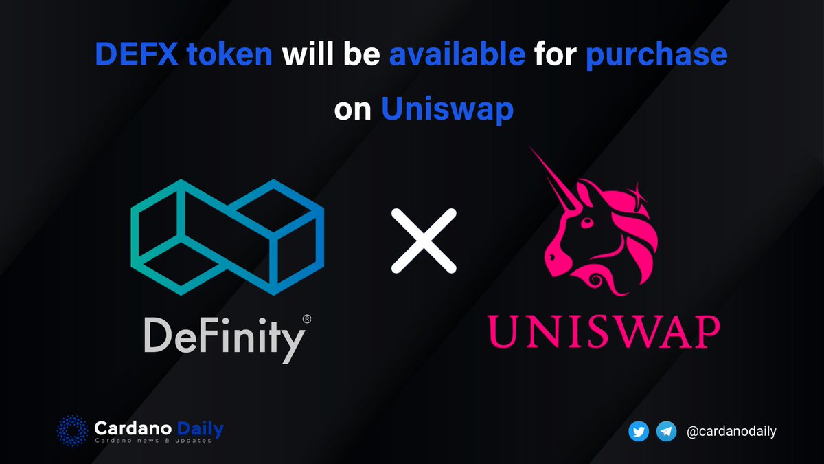 cardano_5pc's tweet photo. The @definitynetwork IDO will end at 3pm UTC on 26th May!!! And DEFX token will be available on #Uniswap after that🔥

Will these news make your day!!!🚀 

👉Let’s waiting for special things coming!

#cardstarter #Definity #Uniswap https://t.co/2xtNgDRlqv