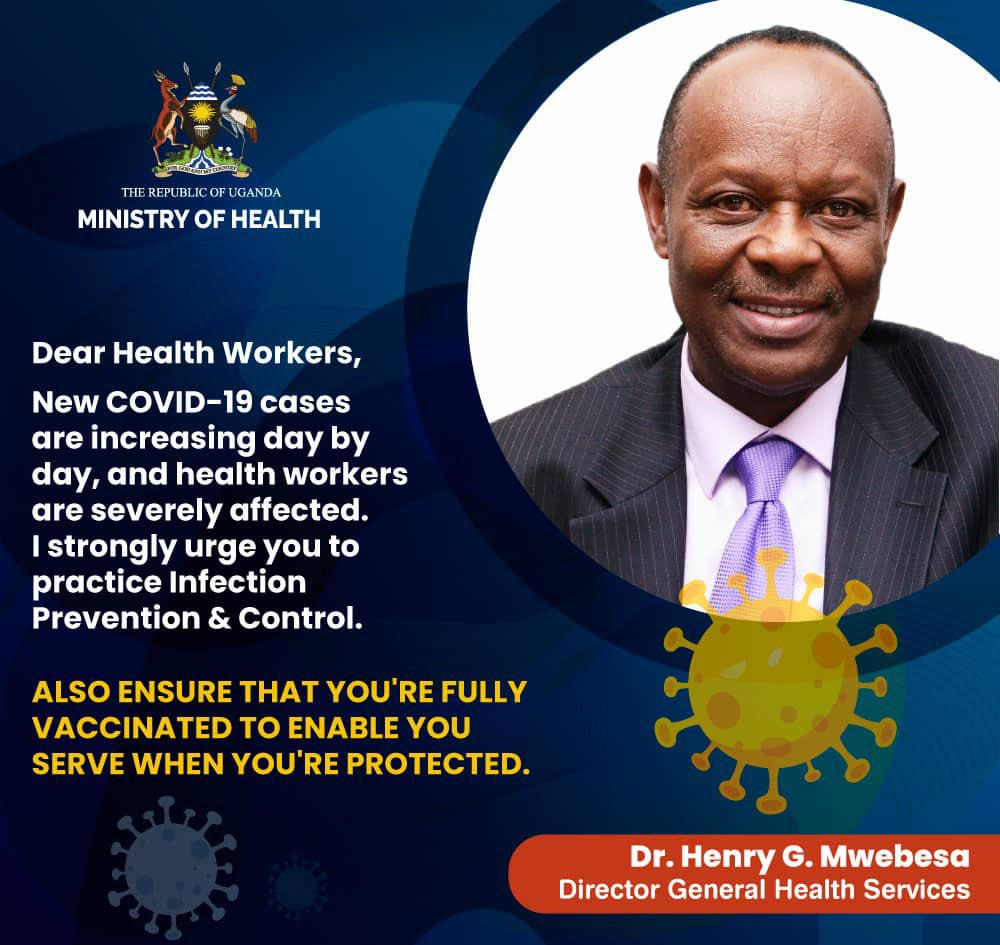 Dear Health Workers, As you are aware, the new COVID-19 cases are increasing daily. I strongly urge you to practice the Infection, Prevention and Control measures and please get vaccinated NOW!