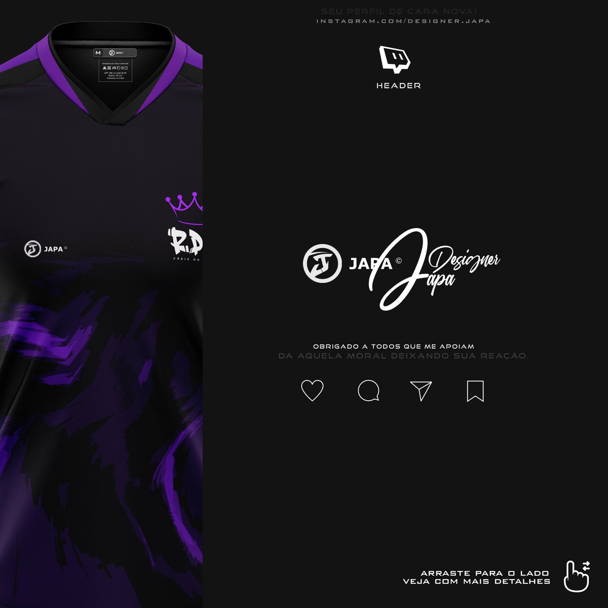 designerjapa's tweet photo. Boa noite rapaziada

 você que está querendo montar um uniforme para sua equipe ou até mesmo uma logo chama lá no Direct. 

Perfil: https://t.co/JJGQ2itnG9 💜

@MaluuJoga @MandyLiia @TeamVikings @dreampressive @pultaboy  🔄 please meus lindos e lindas 💜 https://t.co/jDA19Vr8Zb