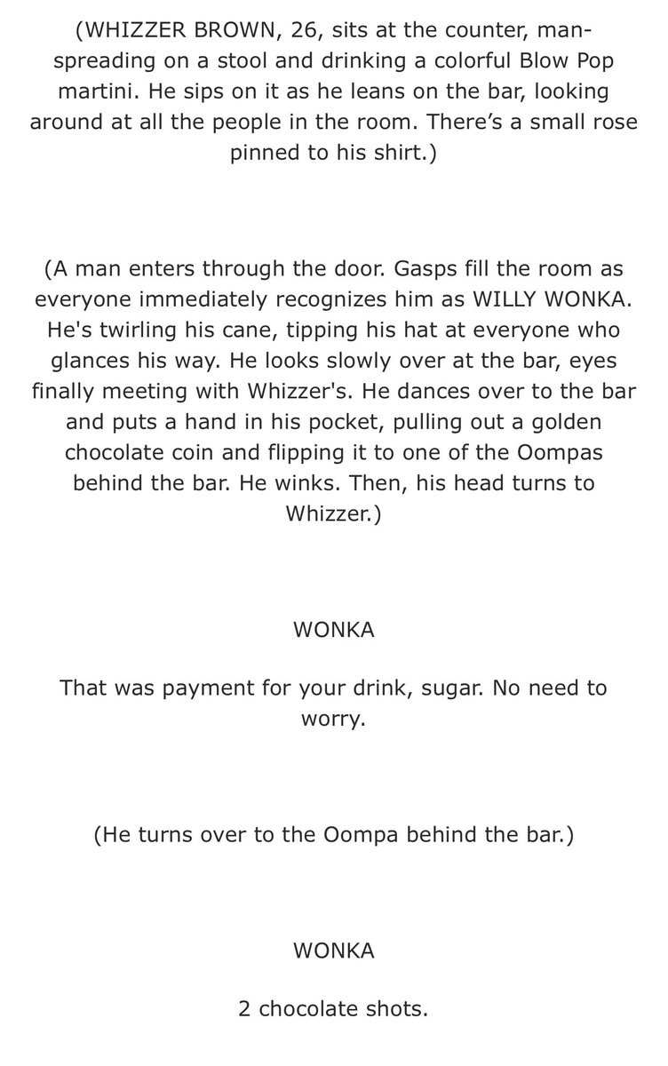 KEITHTSHANKAR's tweet photo. omg guys look I found leaks from the Wonka movie script starring Timothee Chalamet 😁😁😁v https://t.co/Xu1kHFfbrN